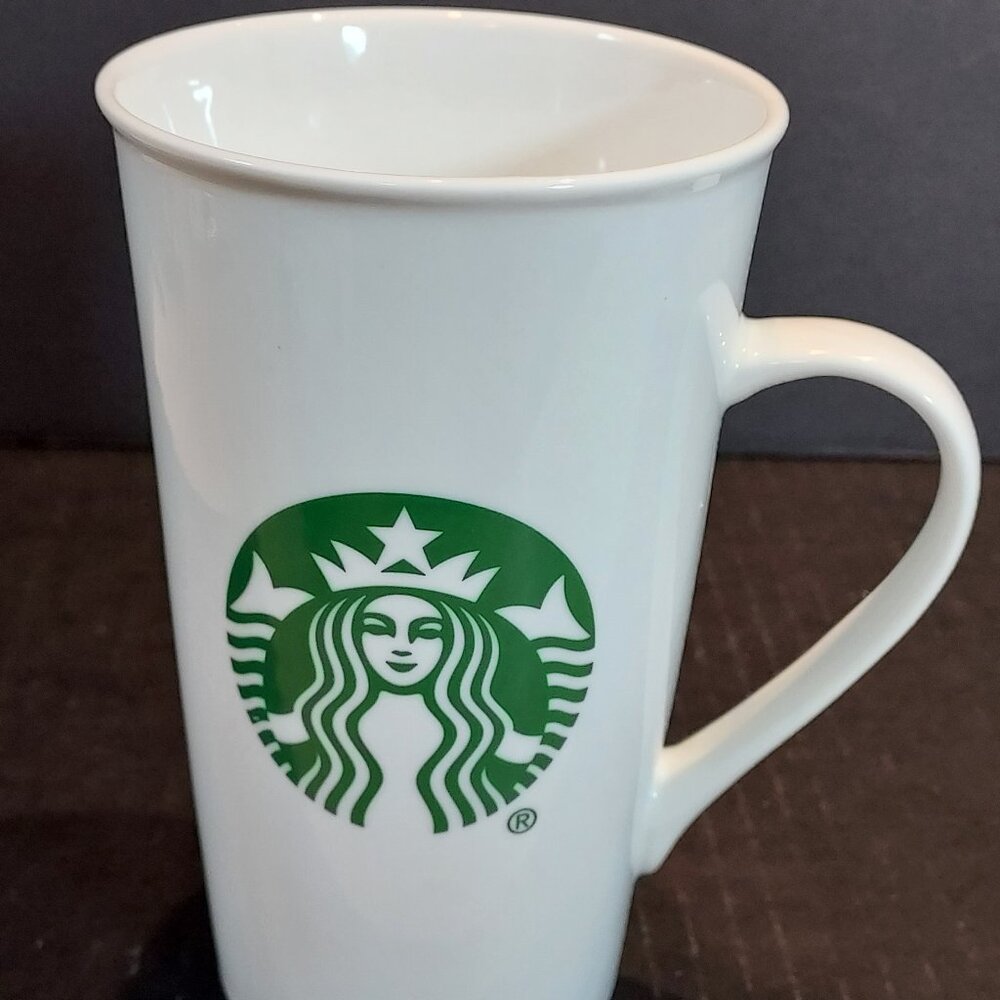 Starbucks 16oz Coffee Tea Cocoa Mug Cup Tall White Green Mermaid Siren Logo 2015
